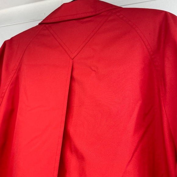 London Fog Collared Trench Coat Long Red Women’s Size 14-M - Picture 9 of 16
